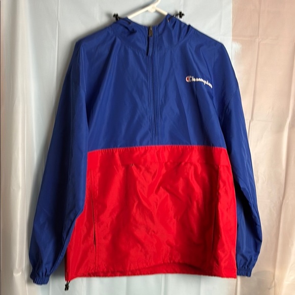 Old School Champion Blue and Red Windbreaker Anorak - Picture 1 of 8